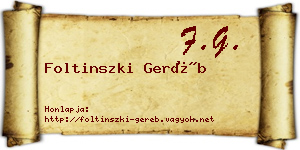 Foltinszki Geréb névjegykártya